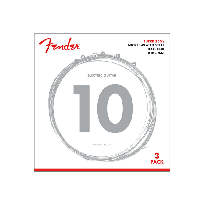 Fender Electric Guitar String Super 250 Nickel Plated .010-.046 250R -3 pack