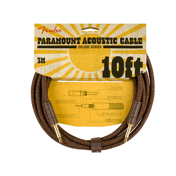 Fender Paramount 10' Acoustic Instrument Cable Brown