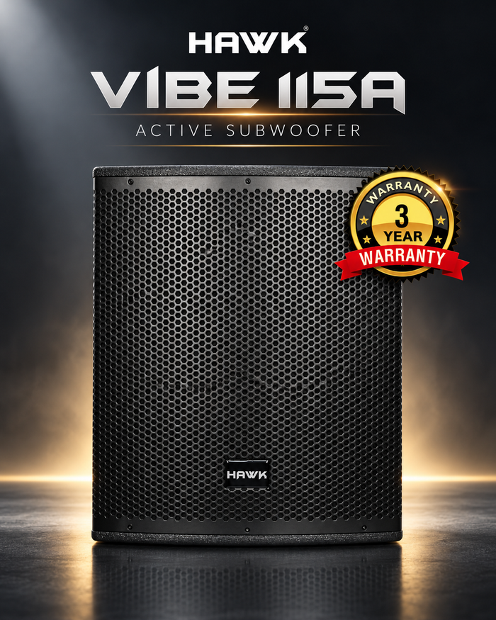Hawk VIBE 115A 15-Inch Professional Powered Subwoofer – 2200W