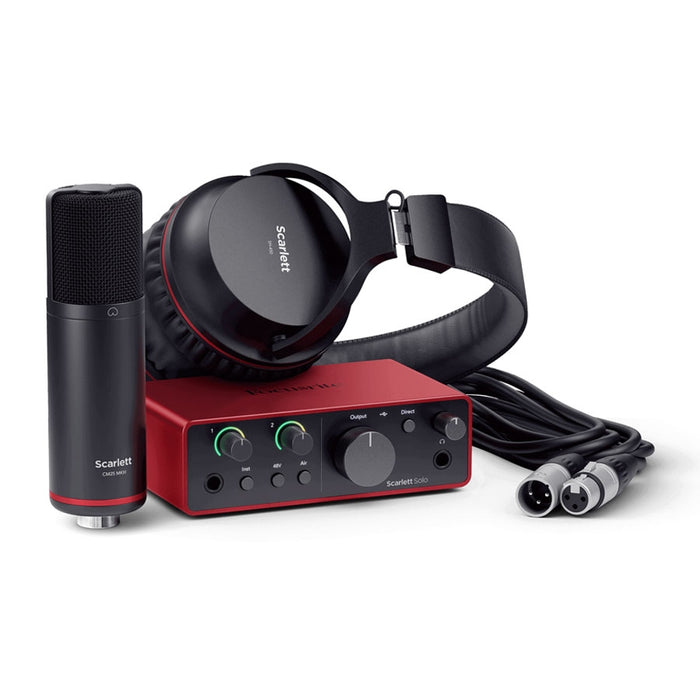 Focusrite Scarlett Solo Studio 4th Generation 2in-2out USB Audio Interface Recording Bundle