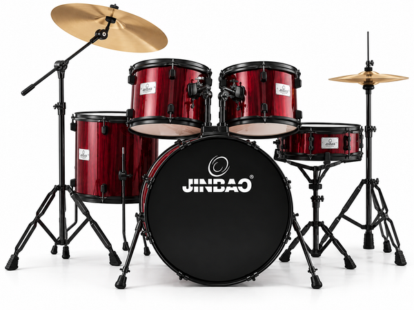 Jinbao JBP1103 5-Piece Acoustic Drum Set with Hardware & Cymbals