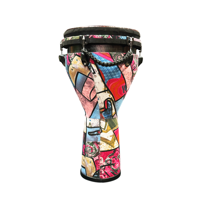 Pluto DJ-12 PF Djembe 12" Pink Thick Fabric W/Stand & Bag