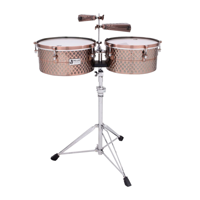 Toca TPT1415-BC Pro Line Timbale Set W/Stand Black Copper